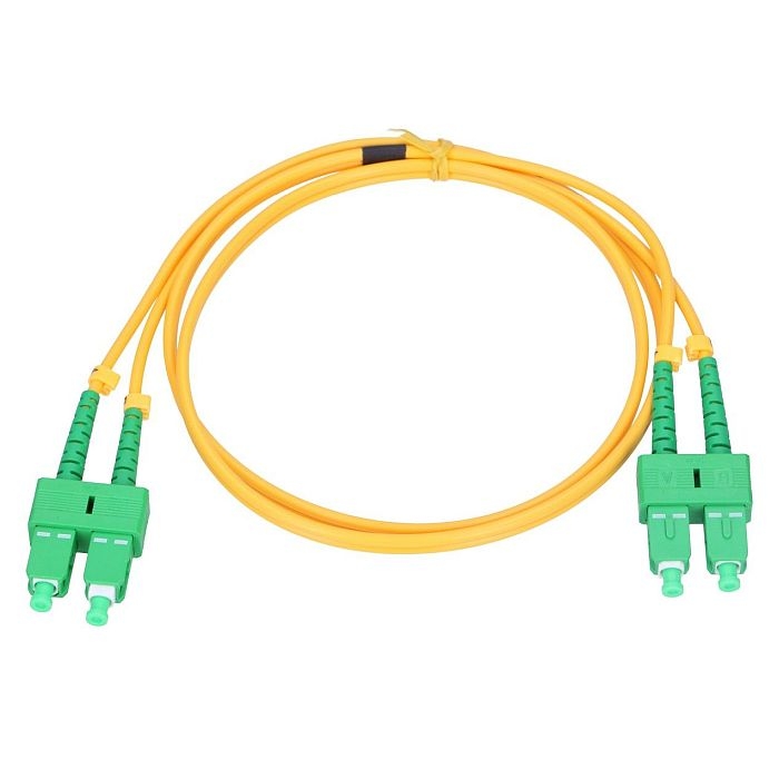 EXTRALINK 0.5m ilgio optinis laidas su jungtimis abiejuose galuose SC/APC-SC/APC SM G.657A1 DUPLEX 3.0MM(EL-SCAPC-SCAPC-D-05)