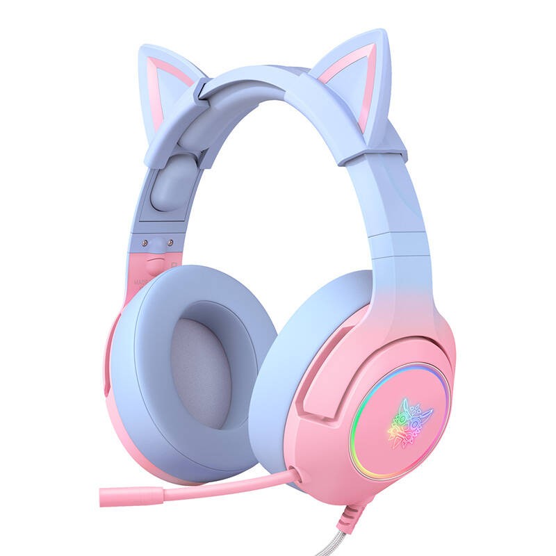 Žaidimų ausinės ONIKUMA K9 7.1 Pink-Blue