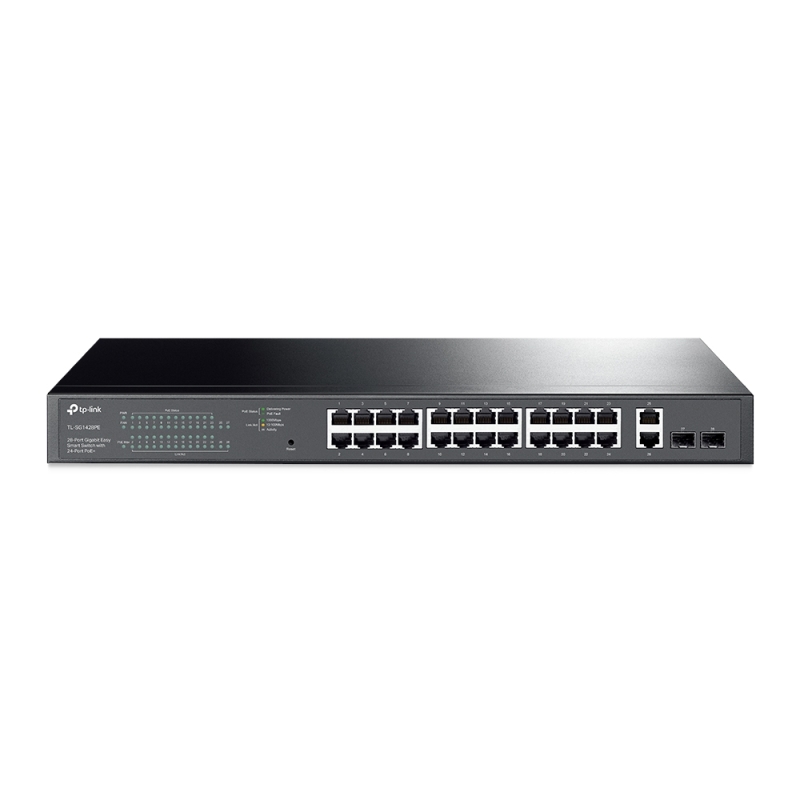 TP-LINK 28-Port Gigabit Easy Smart Switch with 24-Port PoE+ (TL-SG1428PE)