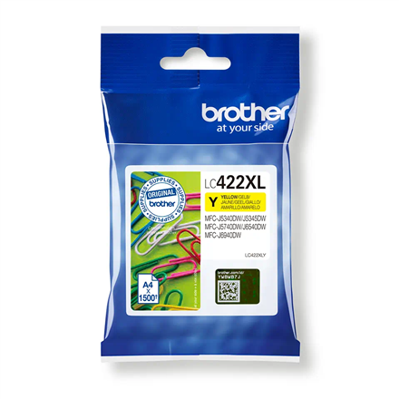 Brother LC422XLY | Ink Cartridge | Yellow|LC422XLY