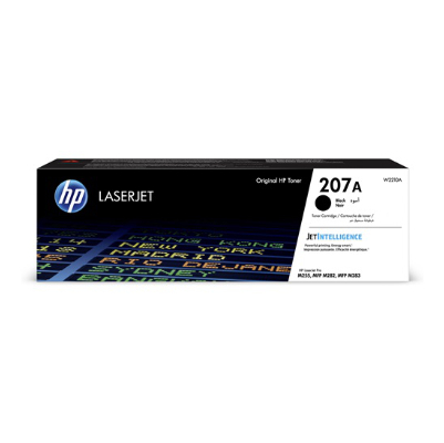 HP 207A Black Toner Cartridge, 1350 pages, for HP Color LaserJet Pro M255, M282, M283|W2210A