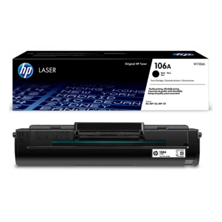 HP 106A Black Toner Cartridge, 1000 pages, for HP Laser 107, 135,137|W1106A