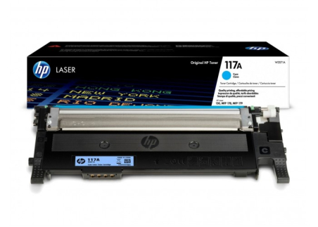 HP 117A Cyan Laser Toner Cartridge, 700 pages, for HP Color Laser 150,178,179|W2071A