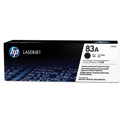 HP 83A Black Toner Cartrige, 1500 pages, for Laserjet Pro M125nw, M127fn, M127fw|CF283A