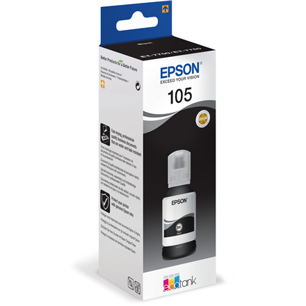 EPSON 105 EcoTank Black ink bottle pigm.|C13T00Q140