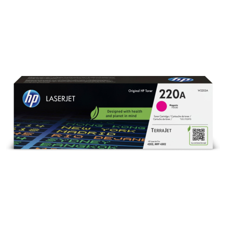 HP 220A Magenta Laser Toner Cartridge, 1800 pages, for HP LaserJet Pro 4302fdn|W2203A