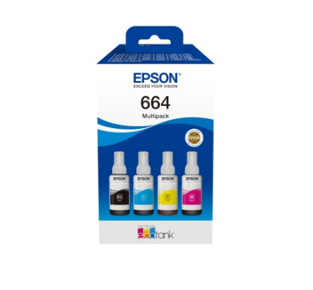 Epson 664 EcoTank 4-colour multipack | Epson C13T66464A | 664 EcoTank 4-colour multipack | Ink tank | Black, yellow, cyan, magenta|C13T66464A