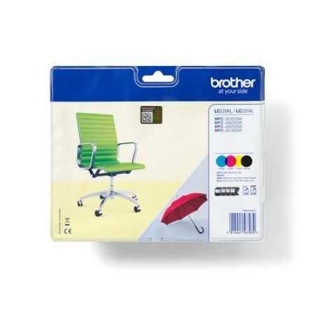 Brother LC-229XLVALBP Multipack | Ink Cartridge | Black, Cyan, Magenta, Yellow|LC229XLVALBPDR