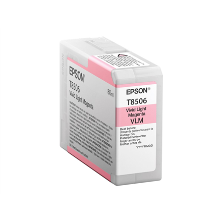 Epson T85060N ink, Light magenta | Epson Epson | C13T85060N | Epson T8506 - vivid light magenta - original - ink cartridge | Ink cartridge | Vivid light magenta|C13T85060N