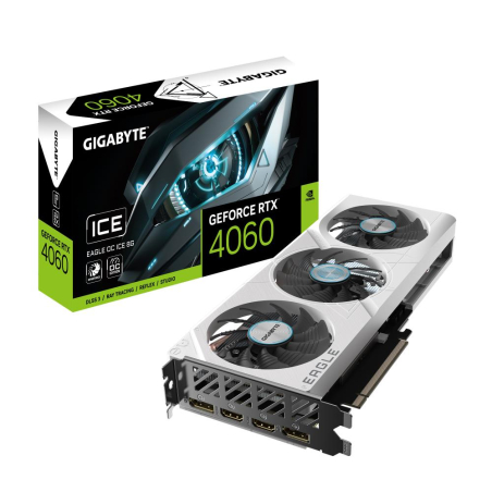 Graphics Card|GIGABYTE|NVIDIA GeForce RTX 4060|8 GB|GDDR6|128 bit|PCIE 4.0 16x|GPU 2505 MHz|2xHDMI|2xDisplayPort|GV-N4060EAGLEOCICE-8GD|GV-N4060EAGLEOCICE-8GD