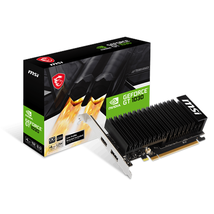 MSI GeForce GT 1030 4GHD4 LP OC | NVIDIA | 4 GB | GeForce GT 1030 | DDR4 | HDMI ports quantity 1 | PCI Express 3.0 x16 (uses x4)|GeForce GT 1030 4GHD4 LP OC