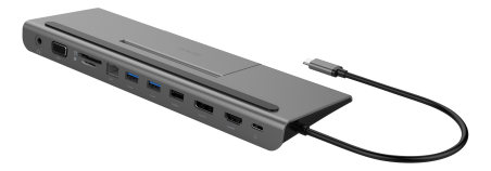 USB-C jungčių stotelė DELTACO 100W USB-C PD, USB 3.0, 4K HDMI, pilka / USBC-DOCK1|USBC-DOCK1