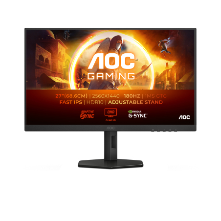 AOC Q27G4XF | 27 " | IPS | 16:9 | 180 Hz | 1 ms | 2560 x 1440 pixels | 300 cd/m² | HDMI ports quantity 1 | Black | Warranty 36 month(s)|Q27G4XF