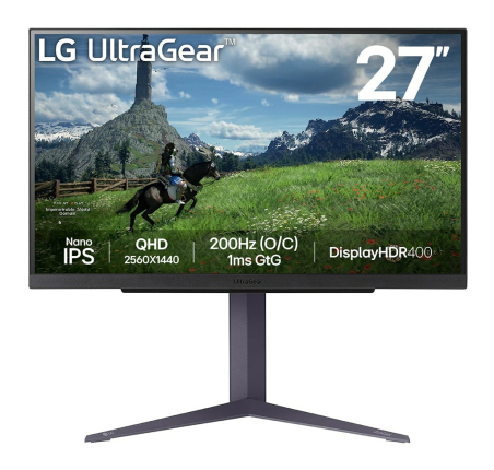 LG 27GS85Q-B | 27 " | IPS | QHD | 16:9 | 180 Hz | 1 ms | 2560 x 1440 pixels | 400 cd/m² | HDMI ports quantity 2|27GS85Q-B.AEU