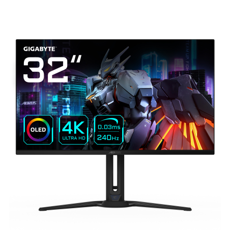 Gigabyte | AORUS FO32U2 EK1 | 31.5 " | OLED | 16:9 | 240 Hz | 0.03 ms | 3840 x 2160 pixels | 250 cd/m² | HDMI ports quantity 2 | Black | Warranty 36 month(s)|AORUS FO32U2 EK1