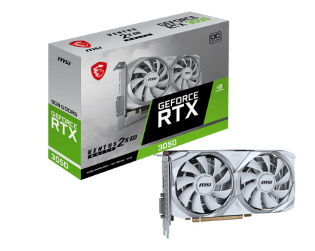 Graphics Card|MSI|NVIDIA GeForce RTX 3050|8 GB|GDDR6|128 bit|1xDVI-D|1xHDMI|1xDisplayPort|3050VEN2XXSWHI8GOC|GEFORCE 3050 VENTUS 2X XS WHITE 8G OC