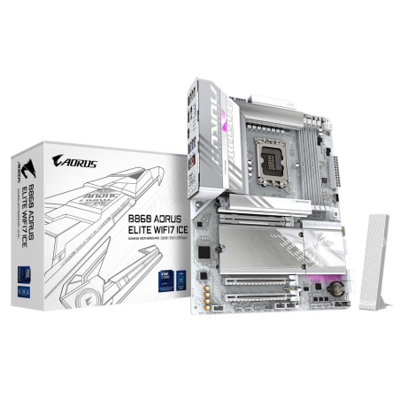 Mainboard|GIGABYTE|Intel B860 Express|LGA1851|ATX|Memory DDR5|Memory slots 4|3xPCI-Express 16x|2xM.2|1xHDMI|1xDisplayPort|1xAudio-In|1xAudio-Out|4xUSB 2.0|6xUSB 3.2|1xUSB-C|1xOptical S/PDIF|1xRJ45|B860AELITEWF7ICE1.0|B860 A ELITE WF7 ICE 1.0