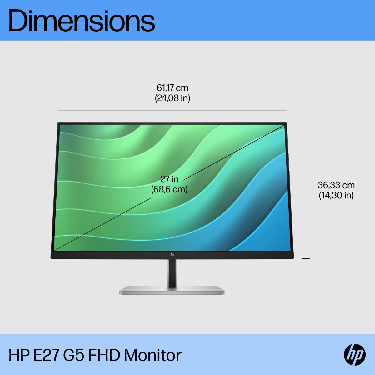 HP E27 G5 68,6 cm (27&#x201D;) Full HD (1920x1080) IPS monitorius