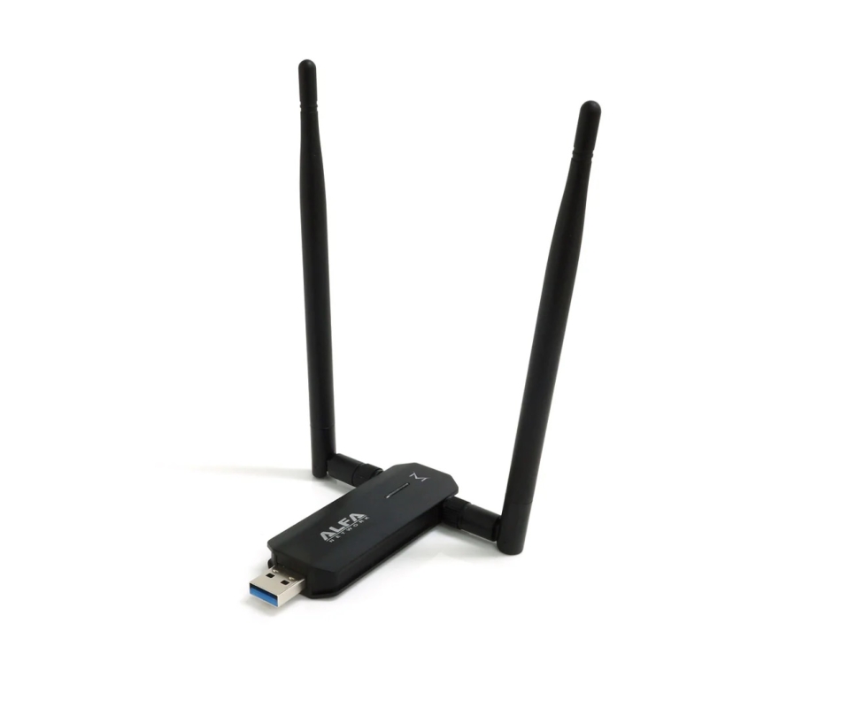 ALFA NETWORK WiFi 6/6E (802.11ax) 2x2 Trijų juostų 2,4 GHz / 5 GHz / 6 GHz ir Bluetooth v5.2 aukštos kokybės USB adapteris (AWUS036AXM)