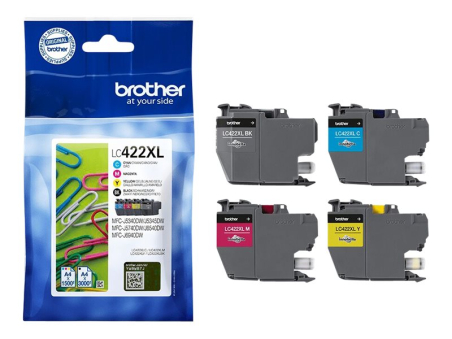 Brother LC422XLVAL | Ink Cartridge | Black, Cyan, Magenta, Yellow|LC422XLVAL