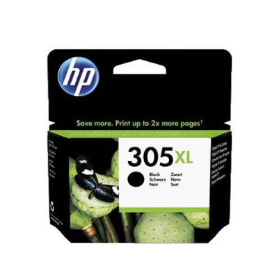 HP 305XL High Yield Black Ink Cartridge, 240 pages, for HP DeskJet 2300, 2710, 2720, Plus 4100|3YM62AE