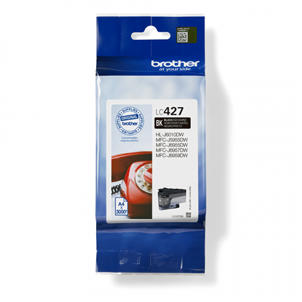 BROTHER Black Ink Cartridge - 3000 Pages|LC427BK