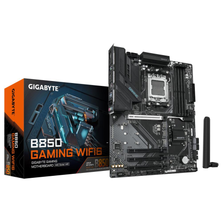 Mainboard|GIGABYTE|AMD B850|SAM5|ATX|Memory DDR5|Memory slots 4|4xPCI-Express 16x|3xM.2|1xHDMI|1xDisplayPort|1xAudio-In|1xAudio-Out|1xMicrophone|4xUSB 2.0|4xUSB 3.2|1xUSB-C|1xPS/2|1xRJ45|B850GAMINGWF6|B850 GAMING WF6