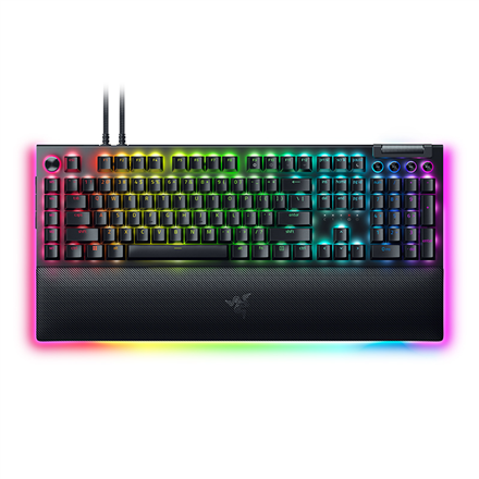 Razer | Mechanical Gaming Keyboard | BlackWidow V4 Pro | Gaming Keyboard | Wired | RGB LED light | NORD | Black | Numeric keypad | Green Switches|RZ03-04680600-R3N1