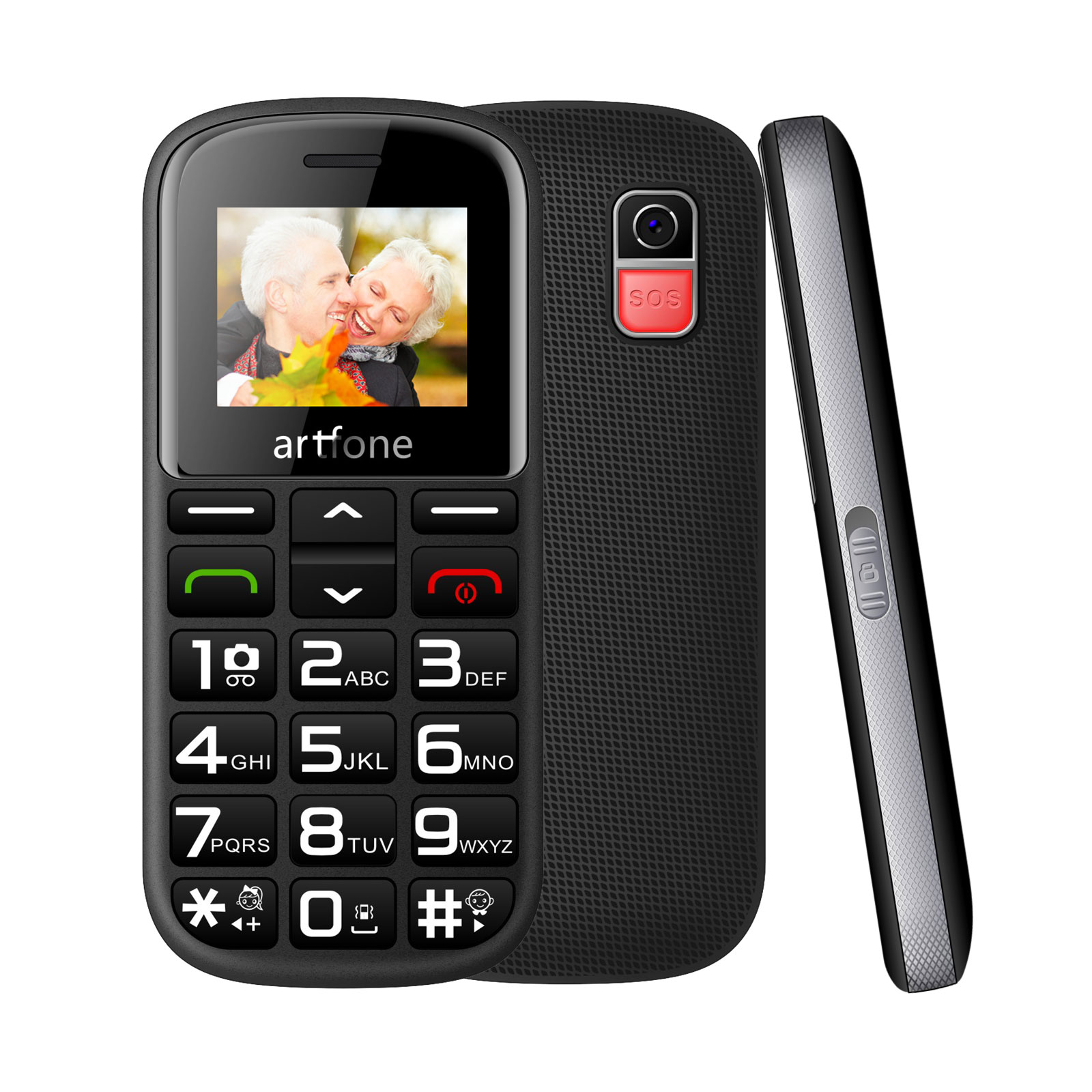 Senjorų mobilusis telefonas Artfone CS-182 juodas/sidabrinis