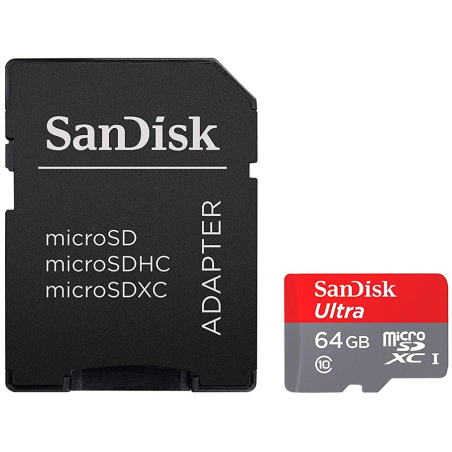 SanDisk High Endurance microSDXC 64GB + SD Adapter - for dash cams & home monitoring, up to 5,000 Hours, Full HD / 4K videos, up to 100/40 MB/s Read/Write speeds, C10, U3, V30|SDSQQNR-064G-GN6IA