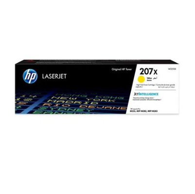 HP 207X High Yield Yellow Toner Cartridge, 2450 pages, for HP Color LaserJet Pro M255, M282, M283|W2212X