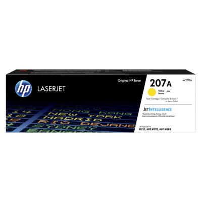 HP 207A Yellow Laser Toner Cartridge, 1250 pages, for HP Color LaserJet Pro M255, M282, M283|W2212A