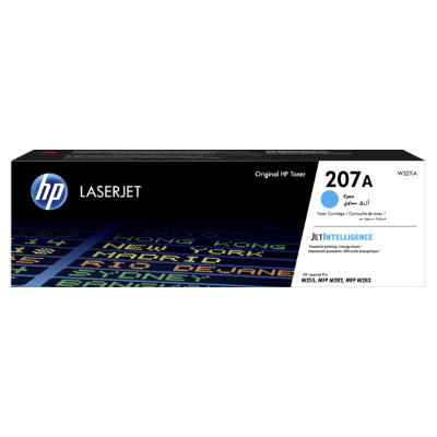 HP 207A Cyan Laser Toner Cartridge, 1250 pages, for HP Color LaserJet Pro M255, M282, M283|W2211A