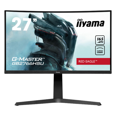 iiyama G-MASTER Red Eagle GB2766HSU-B1 - LED monitor - curved - 27" - 1920 x 1080 Full HD (1080p) @ 165 Hz - VA - 250 cd / m² - 3000:1 - 1 ms - 2xHDMI, DisplayPort - speakers - matte black|GB2766HSU-B1