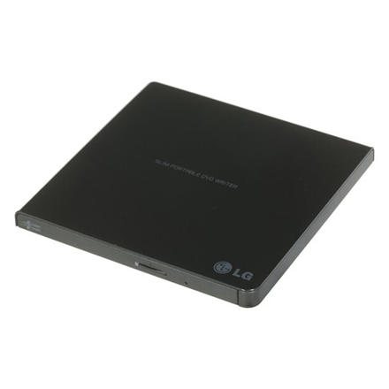 H.L Data Storage | Ultra Slim Portable DVD-Writer | GP57EB40 | Interface USB 2.0 | DVD±R/RW | CD read speed 24 x | CD write speed 24 x | Black | Desktop/Notebook|GP57EB40.AHLE10B