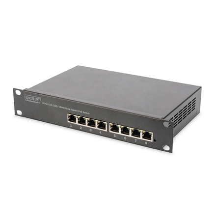 Digitus | 8-port Gigabit Ethernet PoE switch | DN-95317 | Unmanaged | Rackmountable | Power supply type Internal|DN-95317