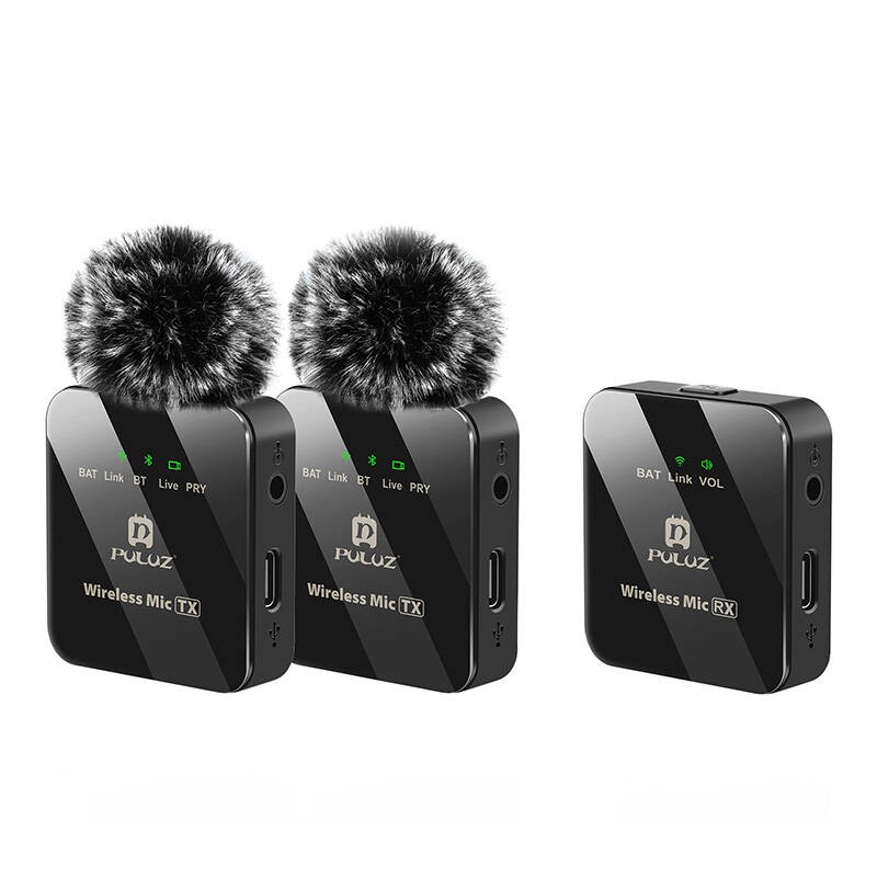 Belaidis Lavalier mikrofonas PULUZ 2 TX + 1 RX