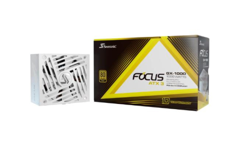 Power Supply|SEASONIC|FOCUS GX White ATX 3 (2024)|1000 Watts|Efficiency 80 PLUS GOLD|MTBF 100000 hours|FOCUS-GX-1000-V4-WHITE|FOCUS-GX-1000-V4-WHITE