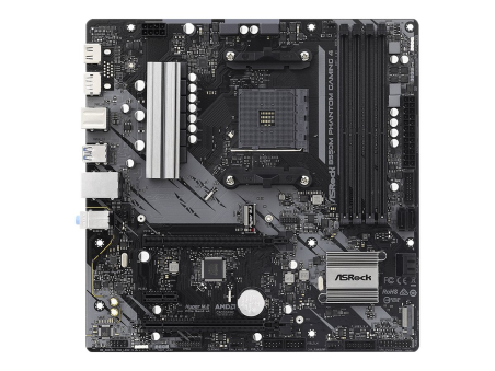 ASRock B550M Phantom Gaming 4 | Processor family AMD | Processor socket AM4 | DDR4 | Supported hard disk drive interfaces SATA, M.2 | Number of SATA connectors 4|B550M PHANTOM GAMING 4