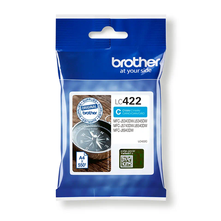 Brother LC422C | Ink Cartridge | Cyan|LC422C