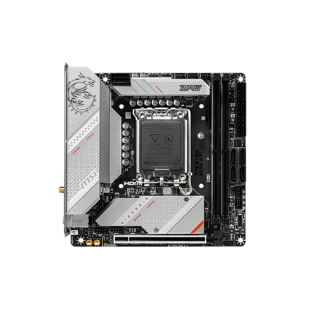 MSI | MPG B760I EDGE WIFI | Processor family Intel | Processor socket  LGA1700 | DDR5 DIMM | Memory slots 2 | Supported hard disk drive interfaces SATA, M.2 | Number of SATA connectors 4 | Chipset Intel B760 | Mini-ITX|MPG B760I EDGE WIFI