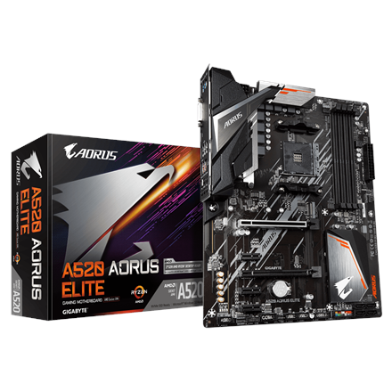 Gigabyte | A520 AORUS ELITE 1.0 | Processor family AMD | Processor socket AM4 | DDR4 DIMM | Memory slots 4 | Number of SATA connectors 4 x SATA 6Gb/s connectors | Chipset AMD A | ATX|A520 AORUS ELITE