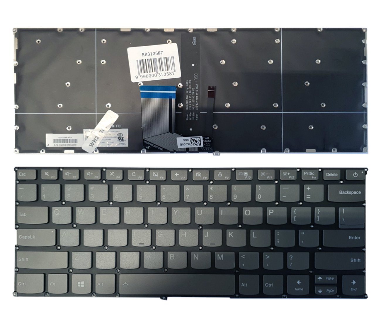 Klaviatūra LENOVO IdeaPad 720S-13, 720S-13IKB (US) su pašvietimu
