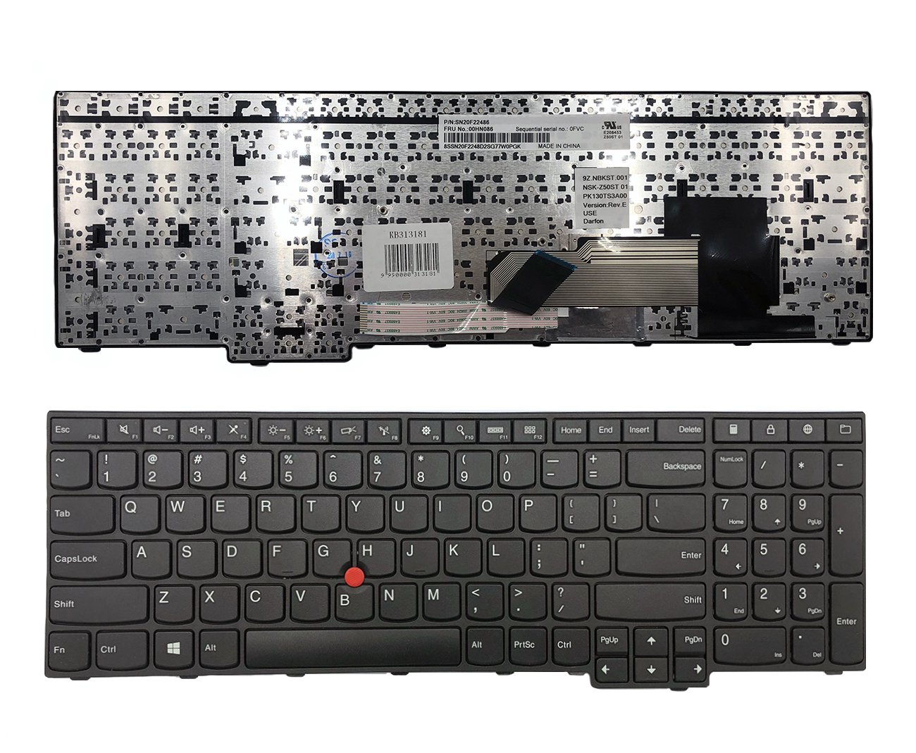 Klaviatūra Lenovo: ThinkPad E550 E555 su rėmeliu ir valdymo tašku