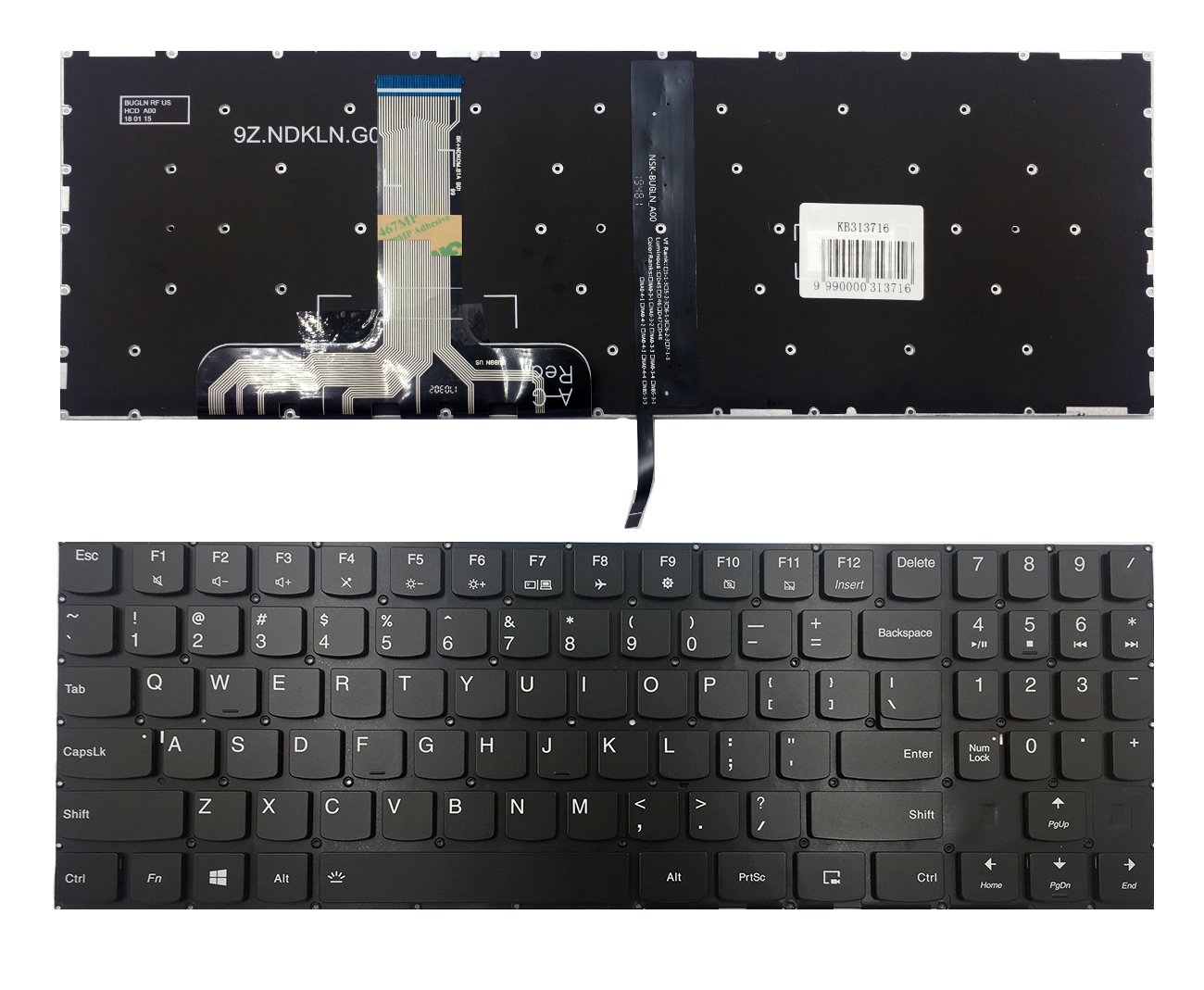 Klaviatūra Lenovo: Legion Y520 su baltu pašvietimu