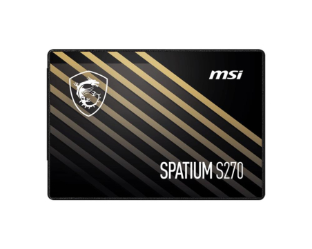 SSD|MSI|SPATIUM S270|960GB|SATA|3D NAND|Write speed 450 MBytes/sec|Read speed 500 MBytes/sec|2,5"|TBW 500 TB|MTBF 2000000 hours|S78-440P130-P83|S78-440P130-P83