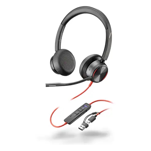 „Poly Blackwire 8225 Stereo“ „Microsoft Teams“ sertifikuotos „USB-C“ ausinės + „USB-C/A“ adapteris