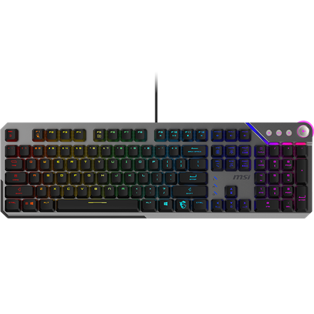 MSI STRIKE 600 SILENT US | Gaming Keyboard | Wired | US | USB 2.0 | KAILH Midnight PRO Silent Tactile|STRIKE 600 SILENT US