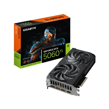 Graphics Card|GIGABYTE|NVIDIA GeForce RTX 5060 Ti|16 GB|GDDR7|128 bit|PCIE 5.0 16x|GPU 2587 MHz|Dual Slot Fansink|1xHDMI|3xDisplayPort|GV-N506TWF2OC-16GD1.0|GV-N506TWF2OC-16GD 1.0