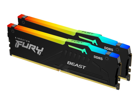 Kingston KF560C30BBAK2-32 32GB 6000MT/s DDR5 CL30 DIMM (Kit of 2) FURY Beast Black RGB XMP | Kingston|KF560C30BBAK2-32